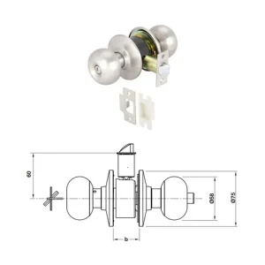 Alternative view of HAFELE ลูกบิดประตูสแตนเลสสตีล รุ่นมาตรฐาน (ประตูห้องน้ำ)