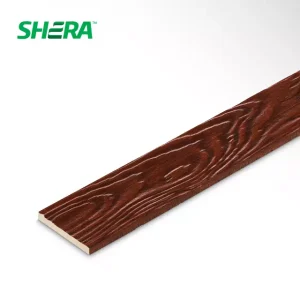 ไม้ระแนงเฌอร่า ขอบตรง ลายสัก สีมะค่าแดง ชายน์ไลท์