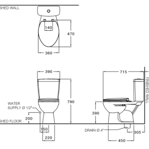 Alternative view of C13443 สุขภัณฑ์สองชิ้น รุ่น บูม