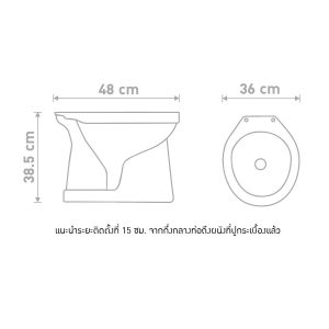 Alternative view of S20002 สุขภัณฑ์นั่งราบราดน้ำ ฟ้า ROUND101 II BLUE
