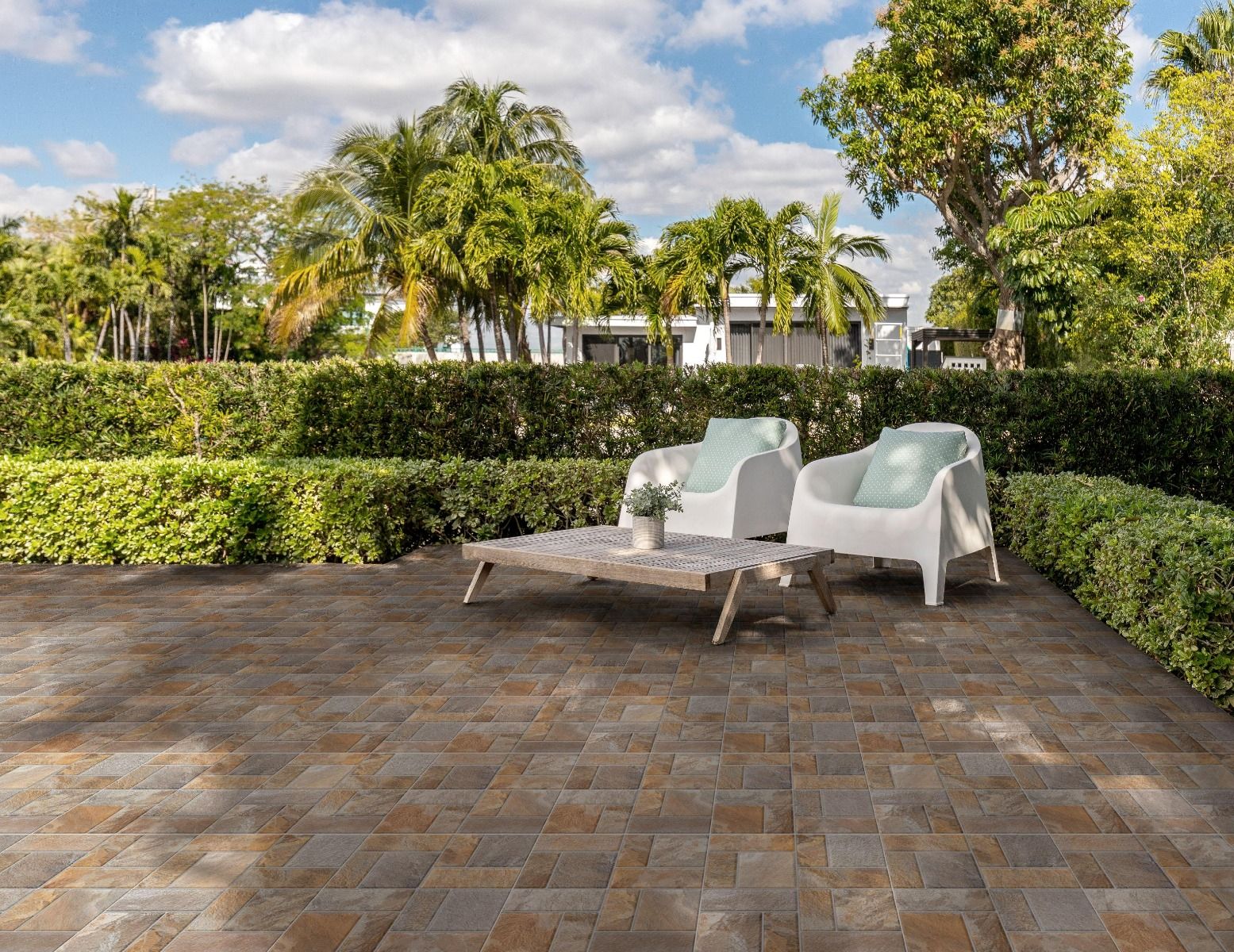 กระเบื้อง FT 40X40 ไทรอัมพ์ น้ำตาล PM - Image 2