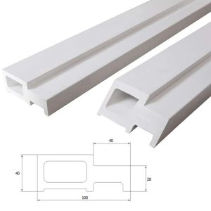 วงกบไม้สังเคราะห์ WPC UNIX 2"x4" 3 ขา ติดตั้งแบบเปียก 80x200 สีขาว