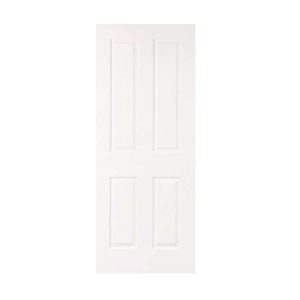 ประตู HDF-ภายใน ลายลูกฟัก  รุ่น 4MV1 สีรองพื้น 80X200 (ไม่เจาะลูกบิด)